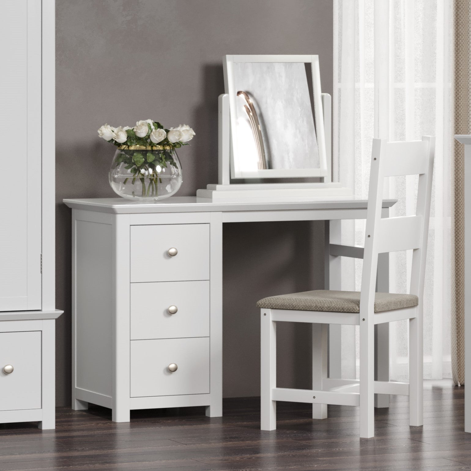 Noelia Softwood Pedestal Single Dressing Table For Core Products - CFD-NR218