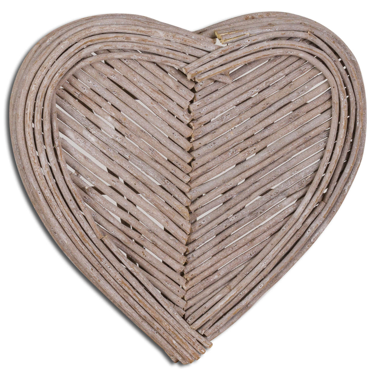 Wooden Small Heart Wicker Wall Art 40Cm For Hill Interiors - HIL-20065