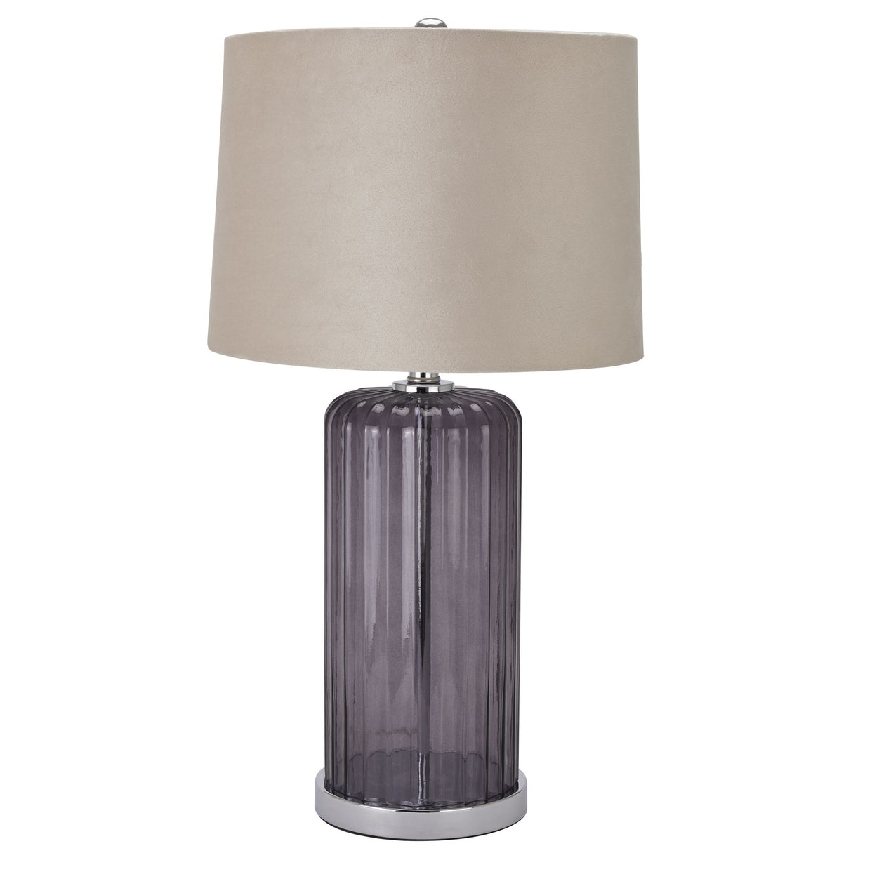 Alberta Metallic Glass Table Lamp With Velvet Shade For Hill Interiors - HIL-22071