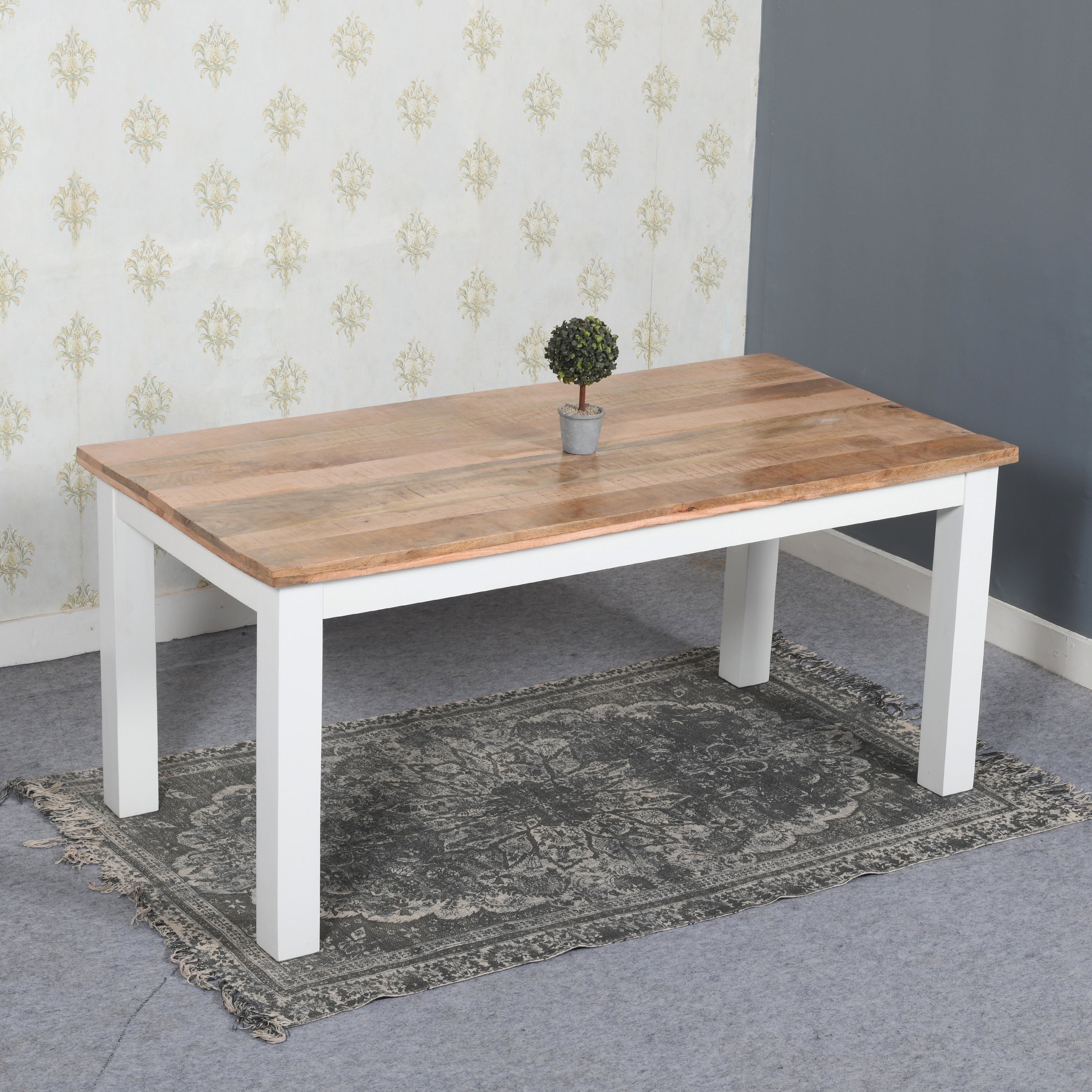 Alfie Dining Table 170Cm Solid Mango Wood For Indian Hub-IH-MW10