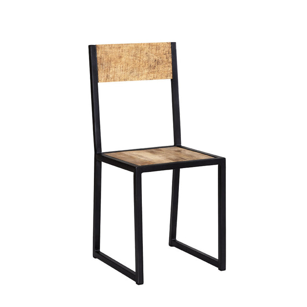 Cosmo Industrial Metal & Wood Dining Chair - Set of 2 For Indian Hub-IH-ID51