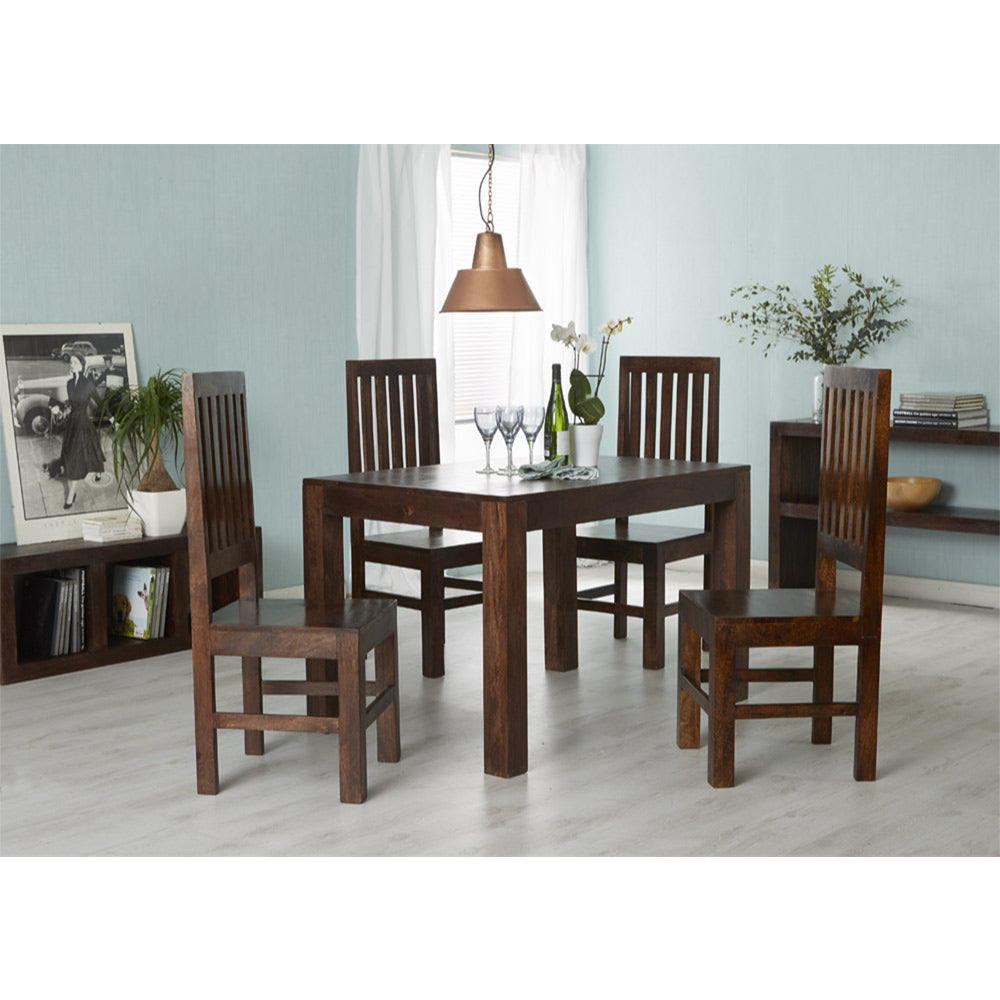 Toko Dark Mango Dining Table Small 4Ft (120Cm) For Indian Hub-IH-ML16A