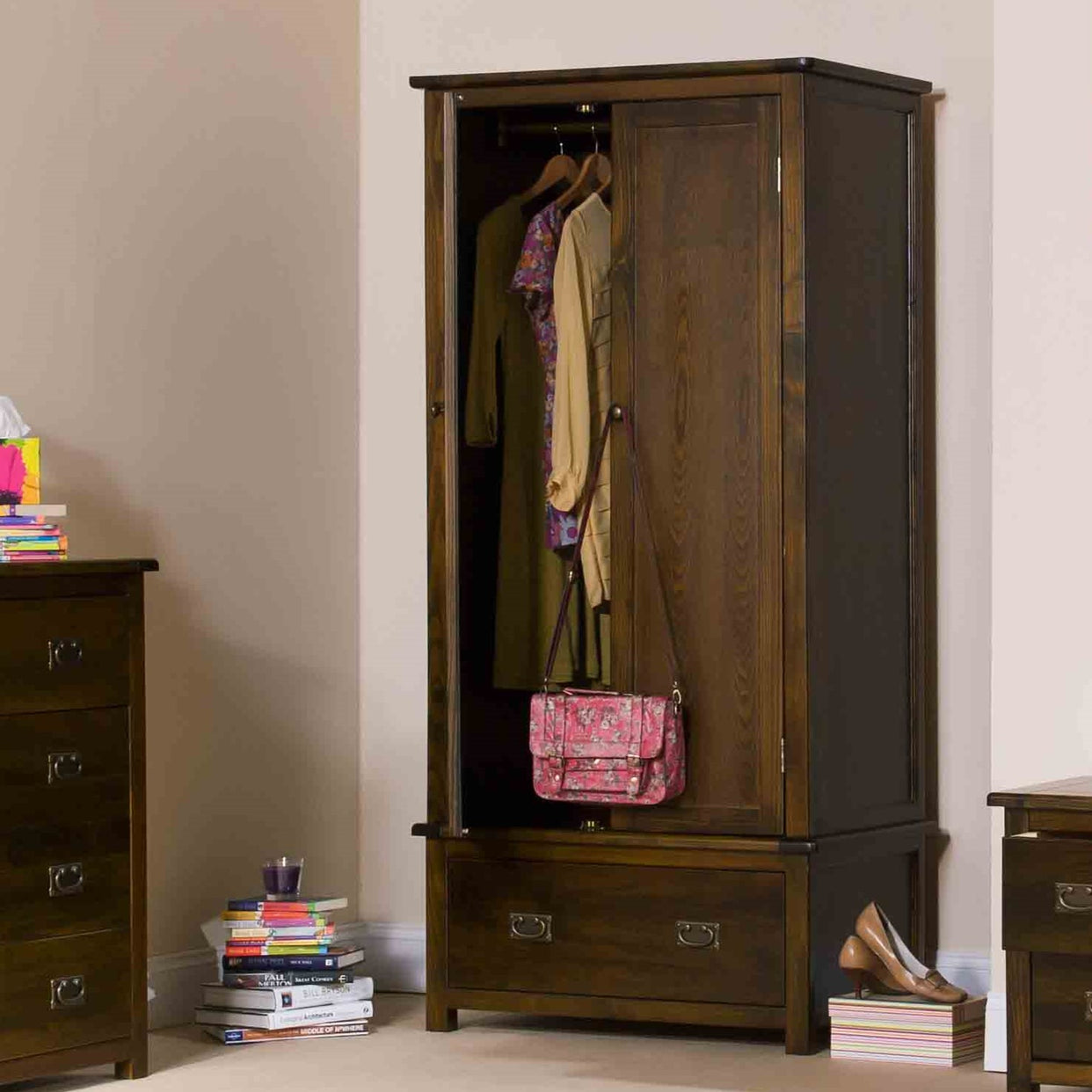 Batterson Wooden 2 Door And 1 Drawer Wardrobe For Core Products - CFD-BT221