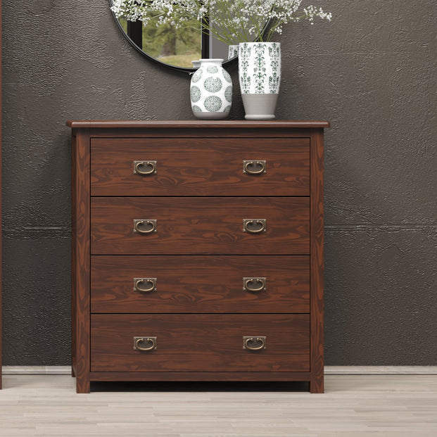 Batterson Wooden 4 Drawer Chest Dark Brown For Core Products - CFD-BT214