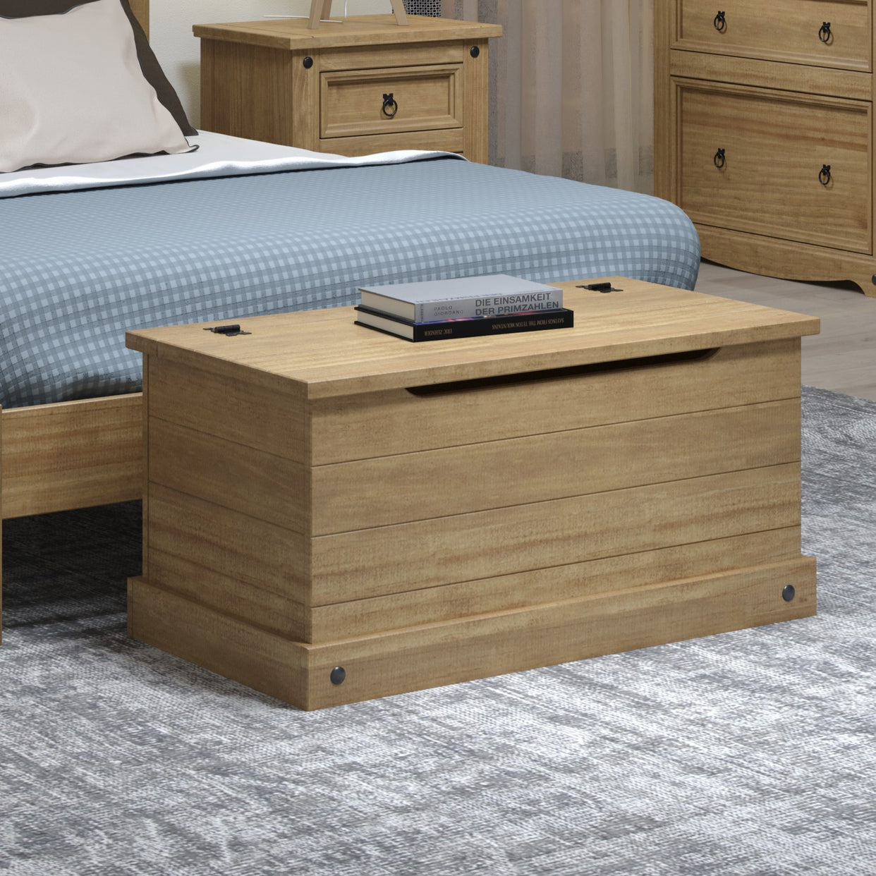 Canasta Wooden Pedestal Storage Trunk Brown For Core Products - CFD-CR540
