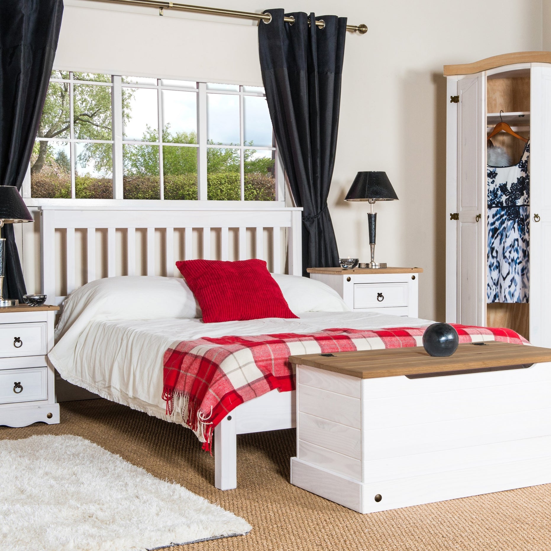 Canasta Wooden Slatted Lowend Bedstead White 3'0" For Core Products - CFD-CRW300LE