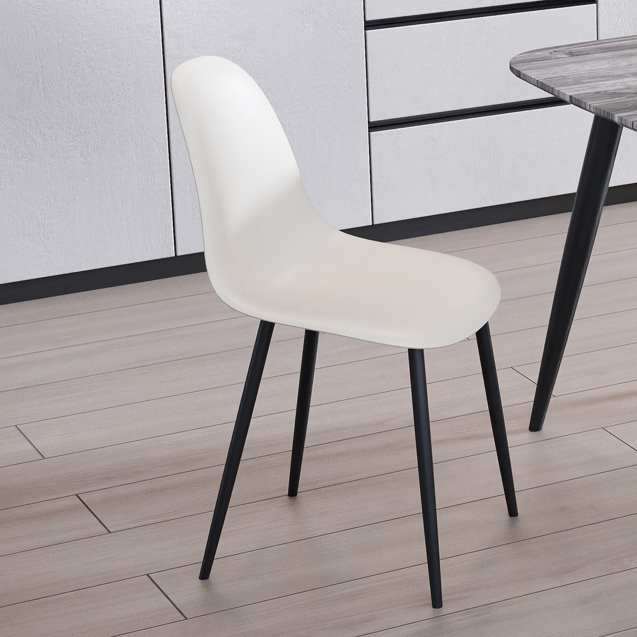 Canyon Curve Chair Plastic Seat With Black Metal Legs Set Of 2 - Calico For Core Products - CFD-ASCH21-CL