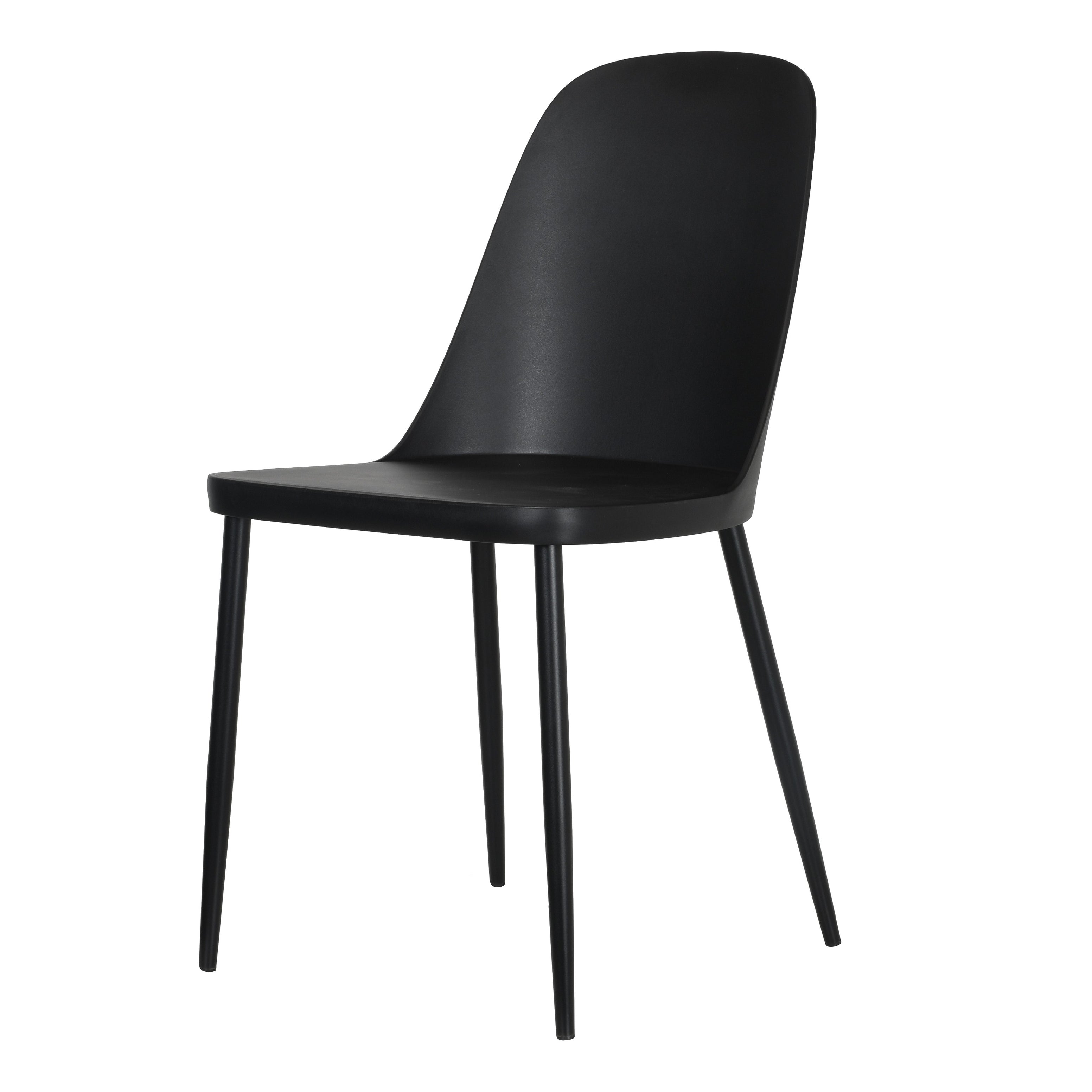 Canyon Duo Chair Plastic Seat With Black Metal Legs Set Of 2 - Black For Core Products - CFD-ASCH22-BK