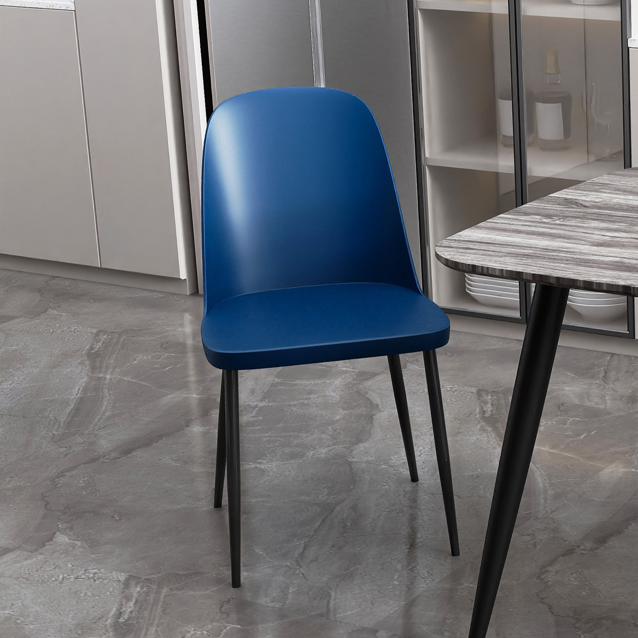 Canyon Duo Chair Plastic Seat With Black Metal Legs Set Of 2 - Blue For Core Products - CFD-ASCH22-BL