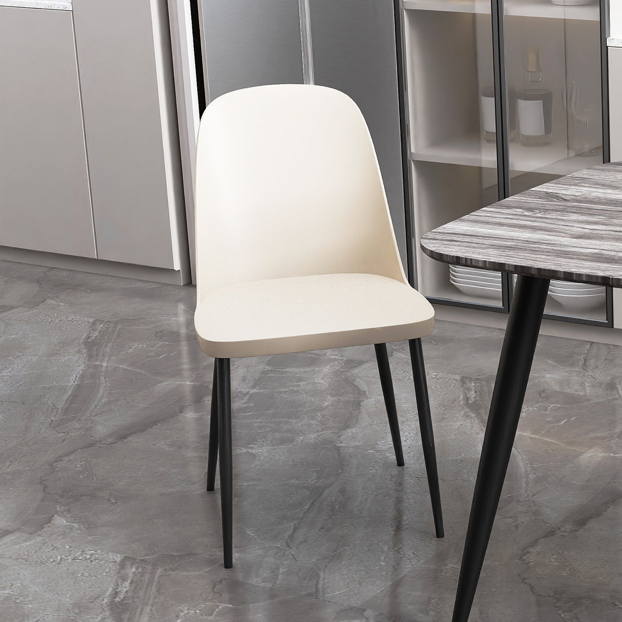 Canyon Duo Chair Plastic Seat With Black Metal Legs Set Of 2 - Calico For Core Products - CFD-ASCH22-CL