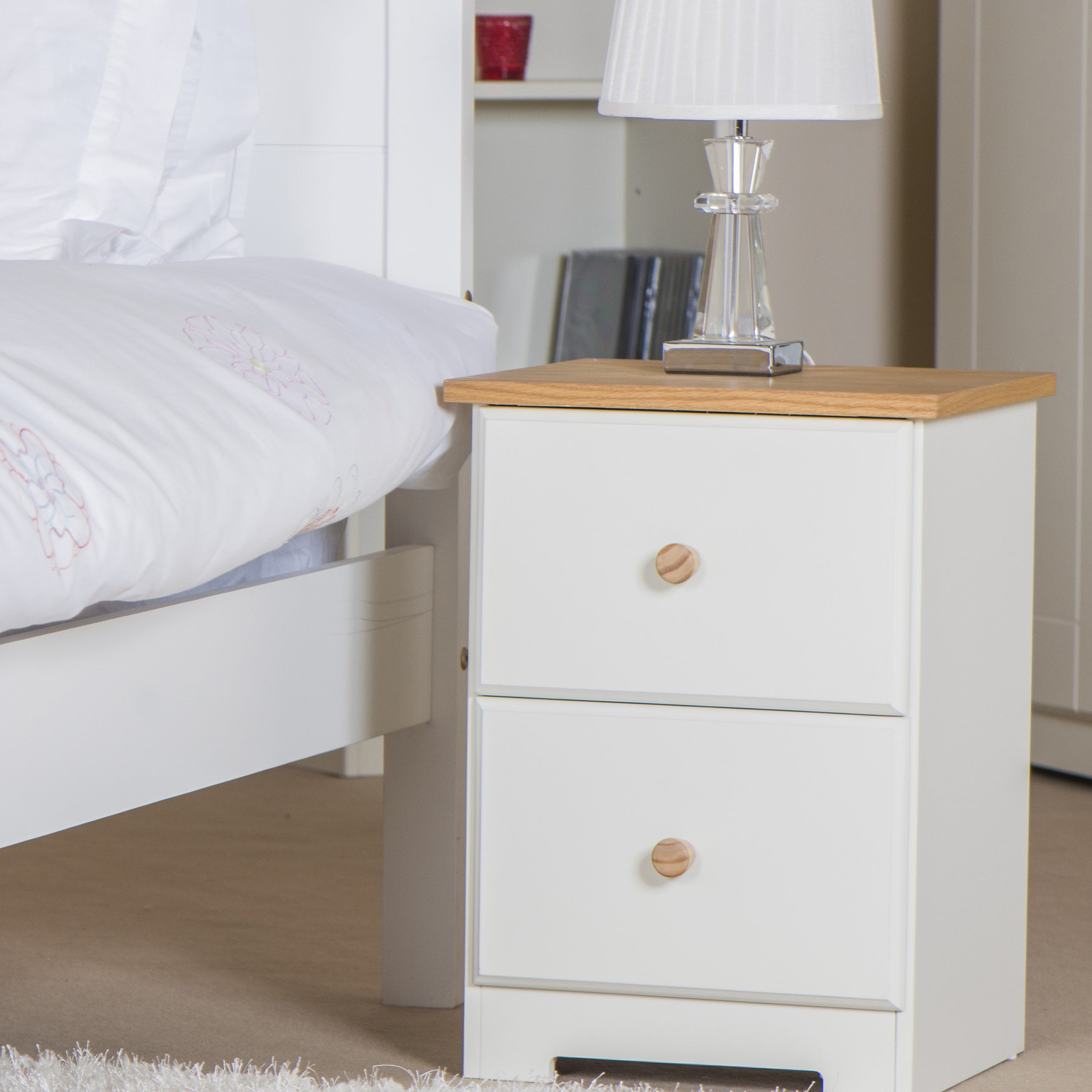 Cortland Mdf And Mdp 2 Drawer Petite Bedside Cabinet For Core Products - CFD-CL509