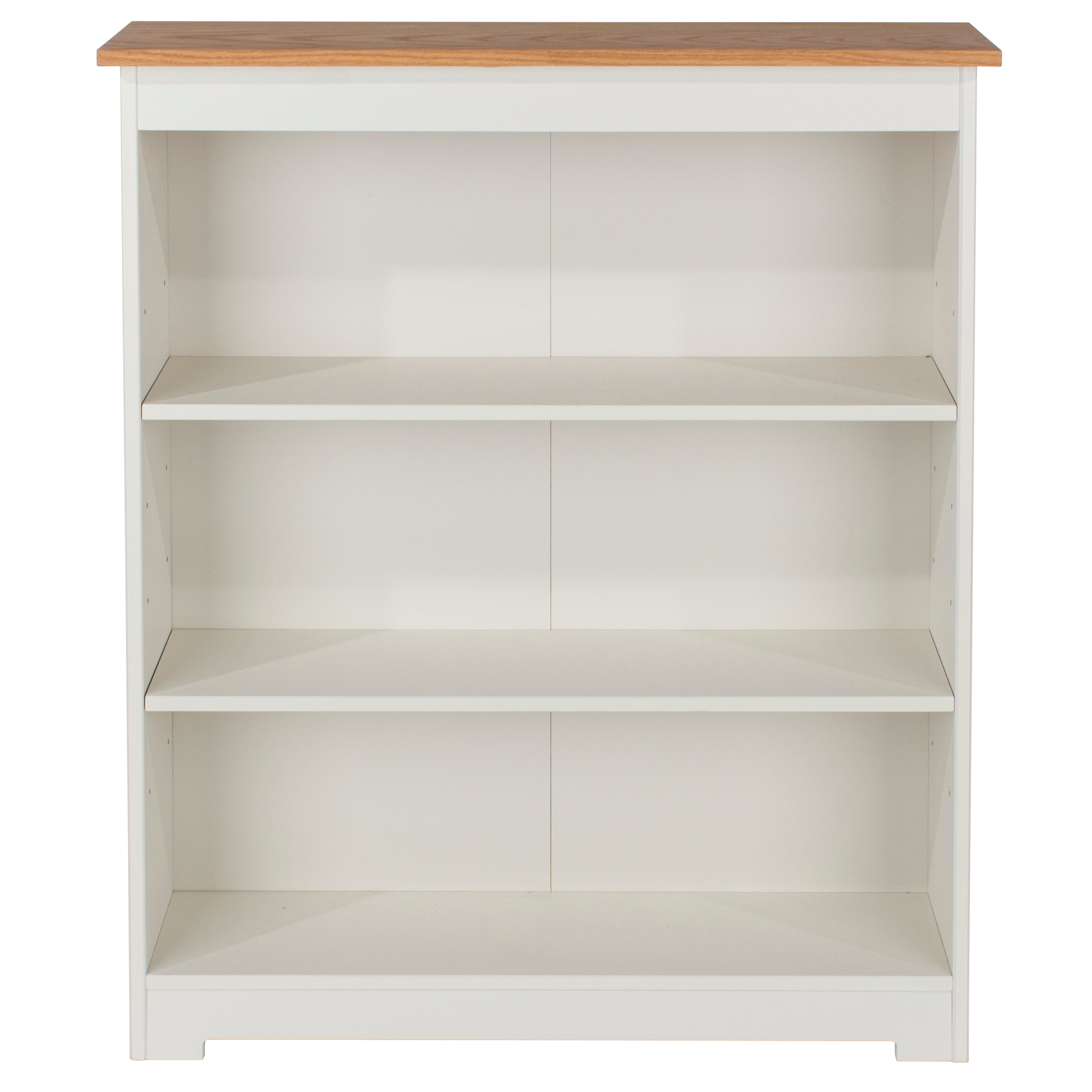 Cortland Mdf White Low Wide Bookcase And 3 Open Shelves For Core Products - CFD-CL918