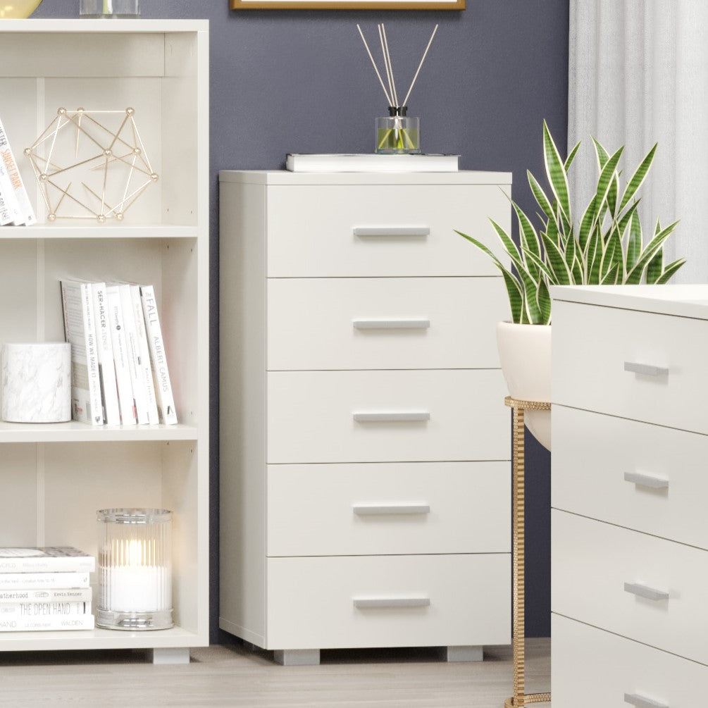 Ladarien Mdp 5 Drawer Narrow Chest White For Core Products - CFD-LD217