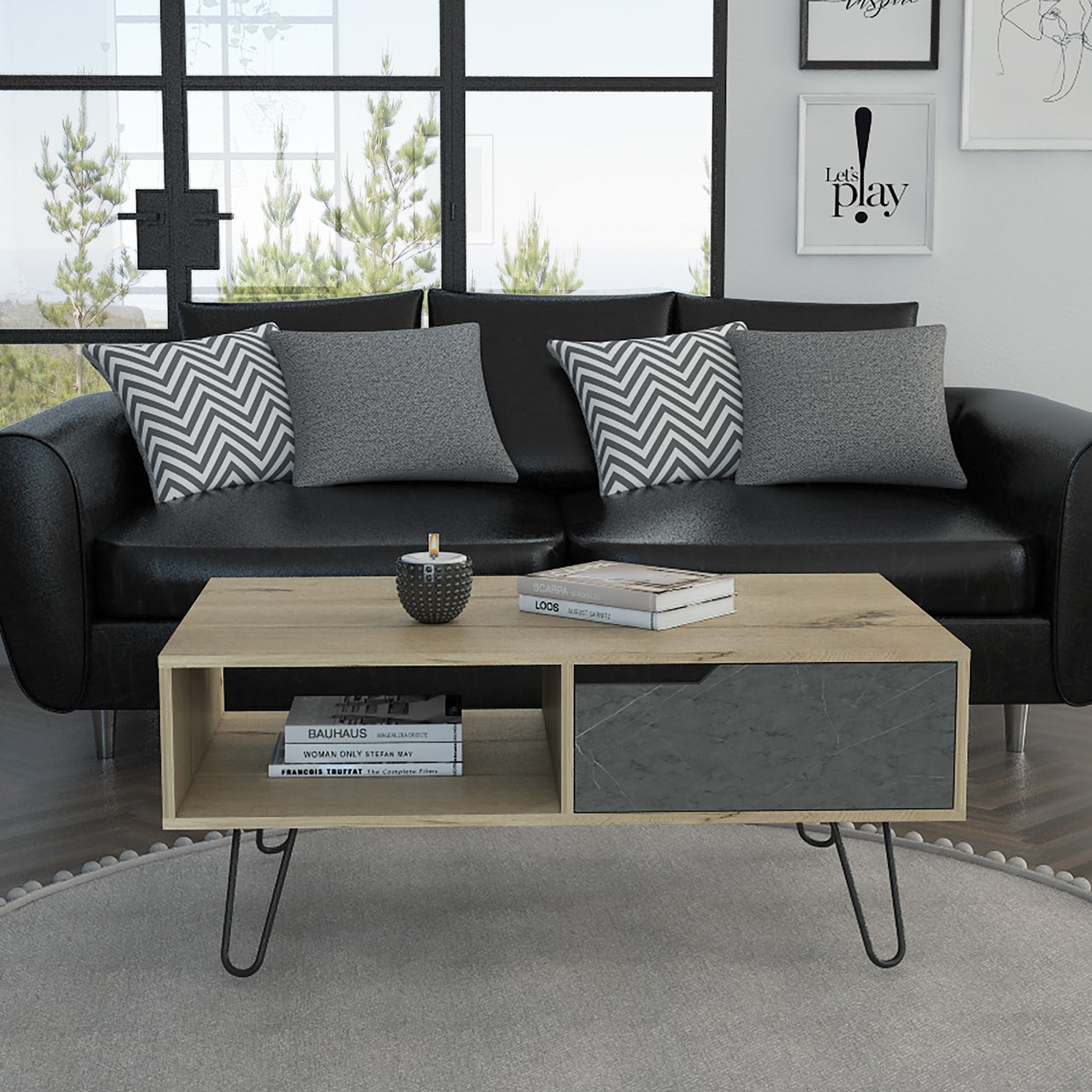 Millings Particleboard Coffee Table And Open Shelves For Core Products - CFD-MN902