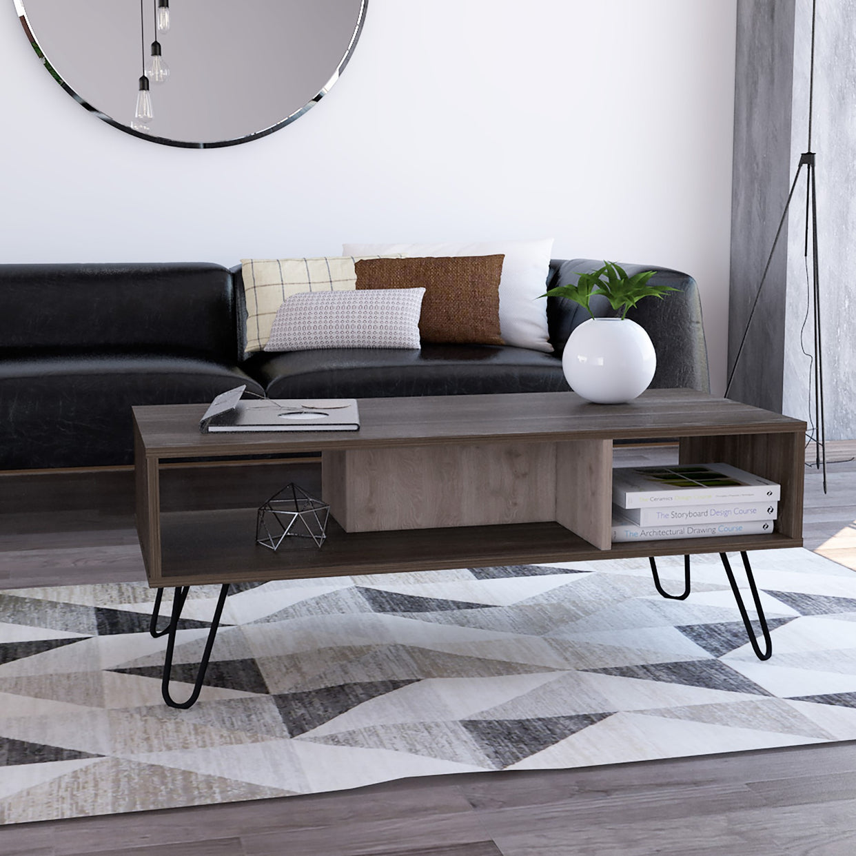Noelia Particleboard Coffee Table With Open Shelves For Core Products - CFD-NE902