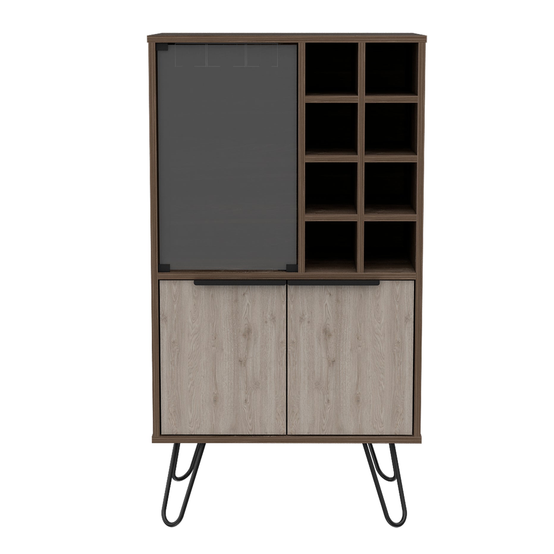 Noelia Particleboard Wine Cabinet With Metal Leg For Core Products - CFD-NE914