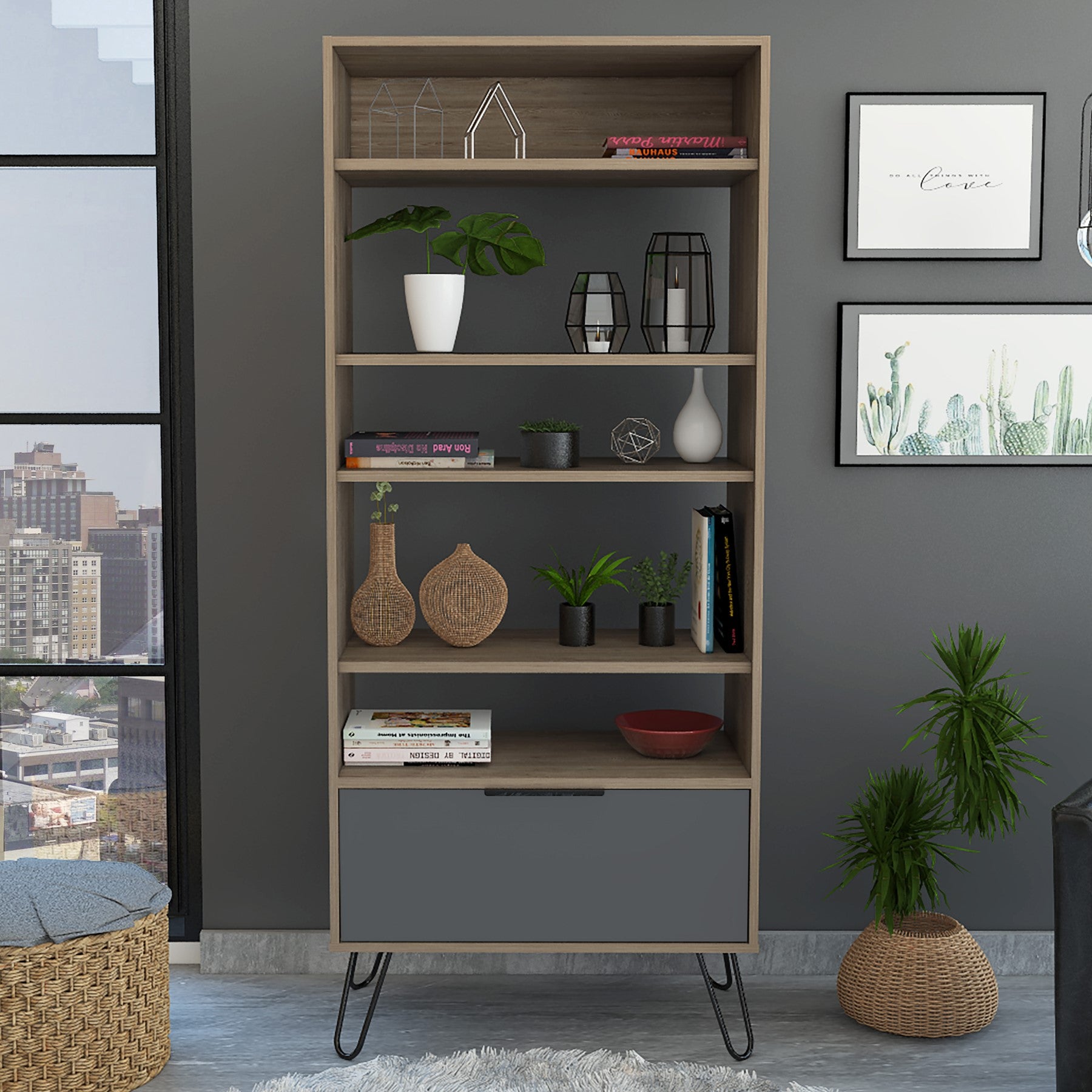 Victoria Particleboard Display Bookcase With Door For Core Products - CFD-VG908