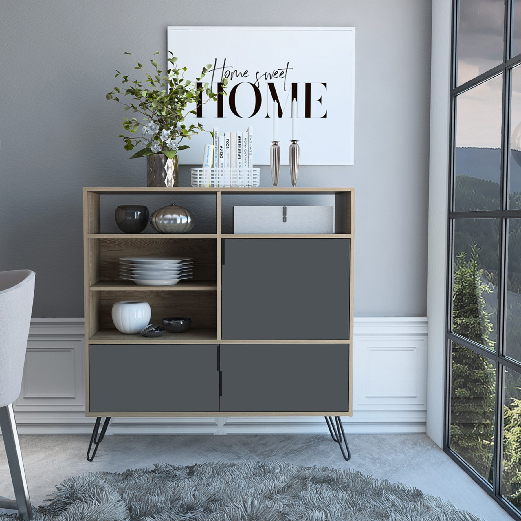 Victoria Particleboard High Sideboard With Metal Legs For Core Products - CFD-VG916