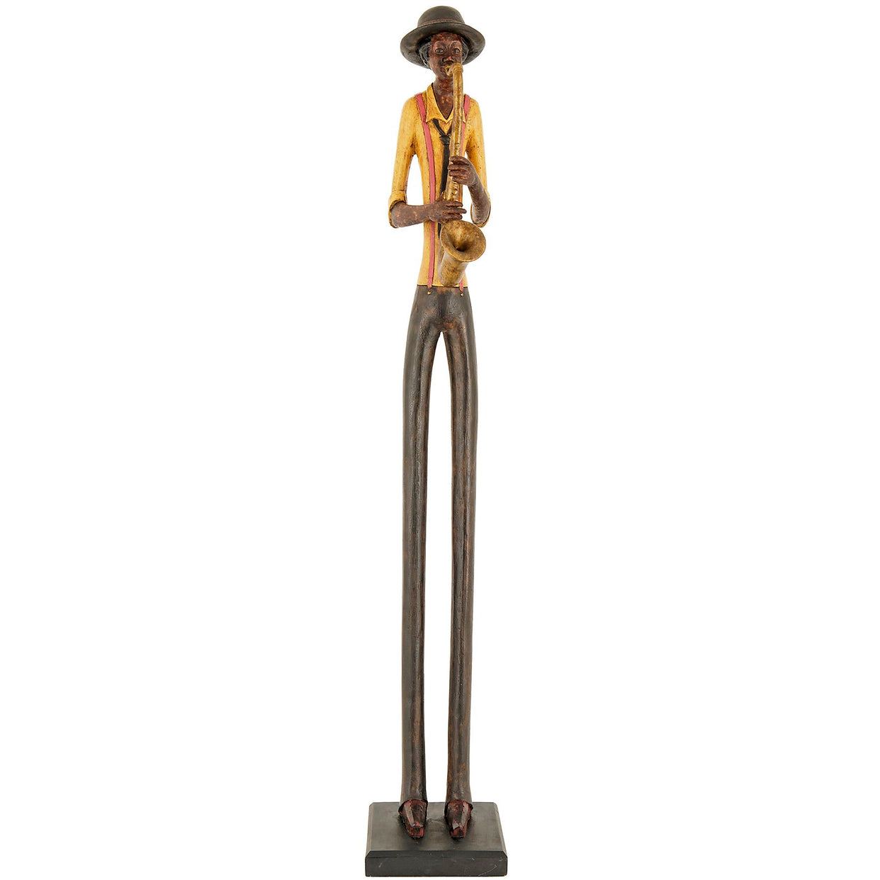 Standing Resin Jazz Band Saxophonist - Brown For Hill Interiors - HIL-264