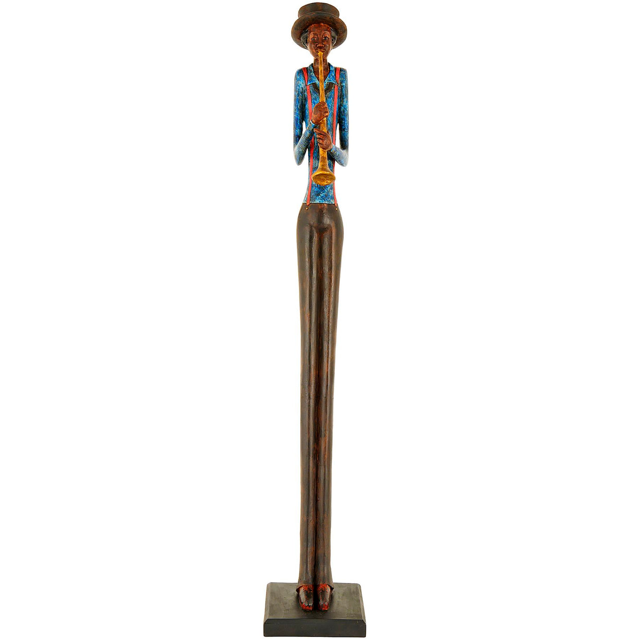 Standing Resin Jazz Band Trumpeter - Brown For Hill Interiors - HIL-265