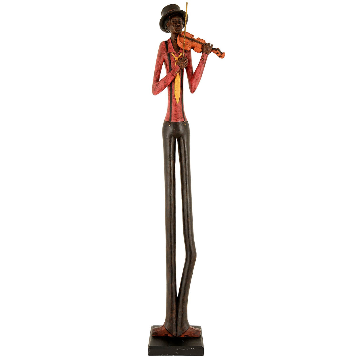 Standing Resin Jazz Band Violinist - Brown For Hill Interiors - HIL-267