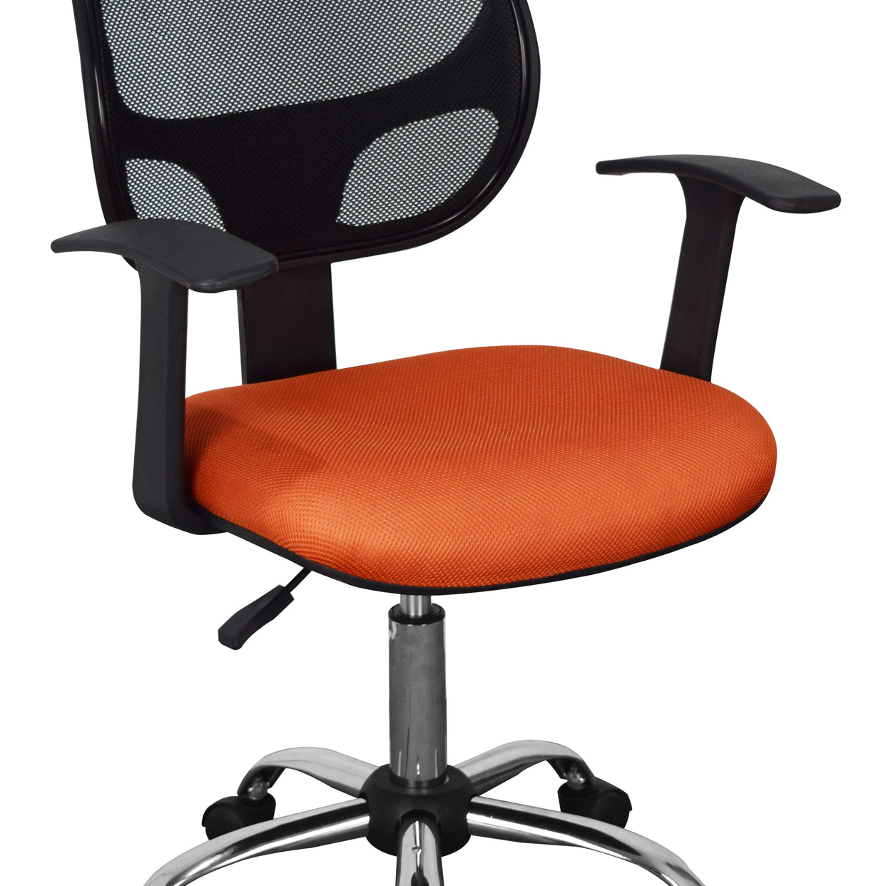 Loft Home Office Home Office Chair In Black Mesh Back, Orange Fabric Seat With Chrome Base For Core Products - Lfch29-Or