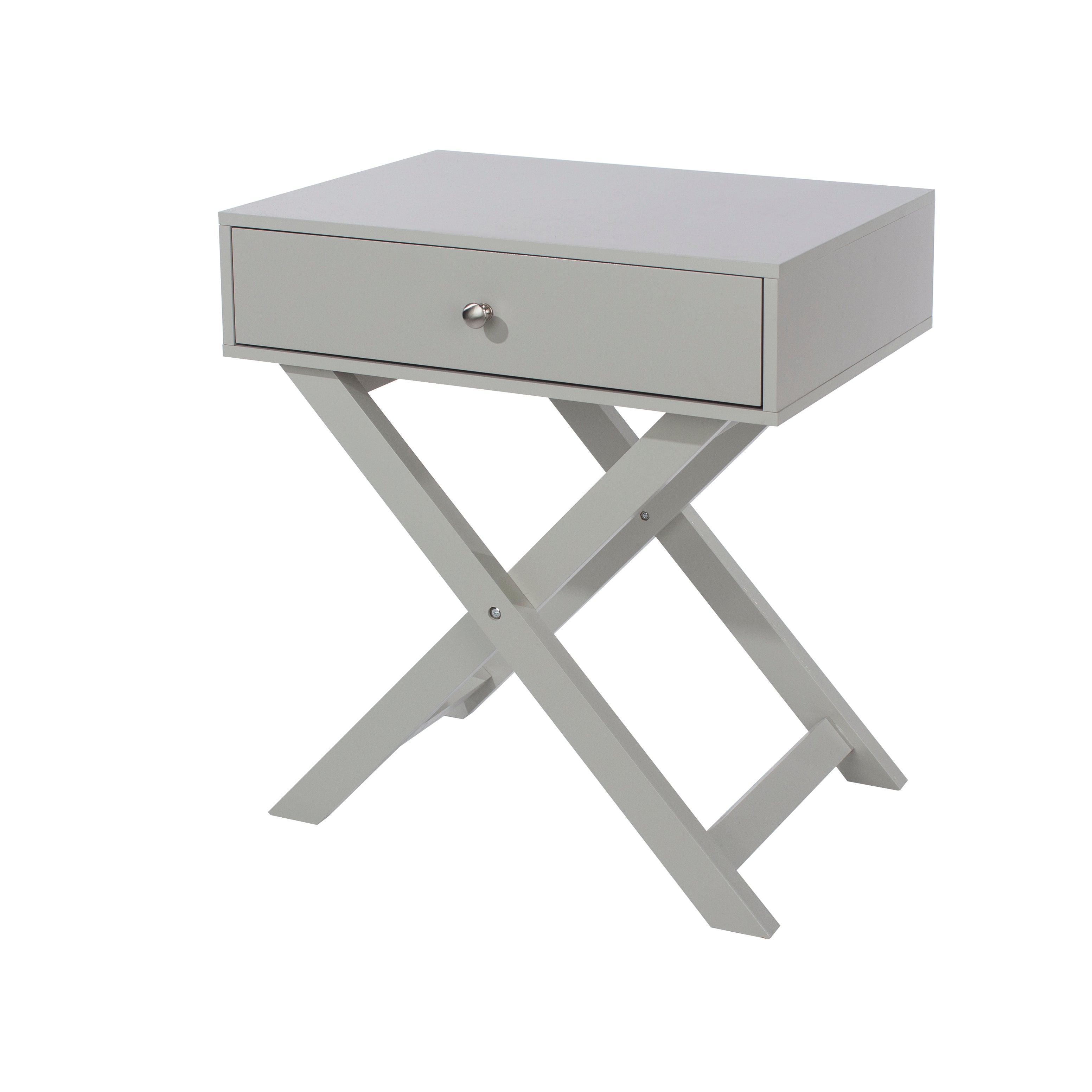 Options Grey X Leg  1 Drawer Petite Bedside Cabinet For Core Products - Bsg810