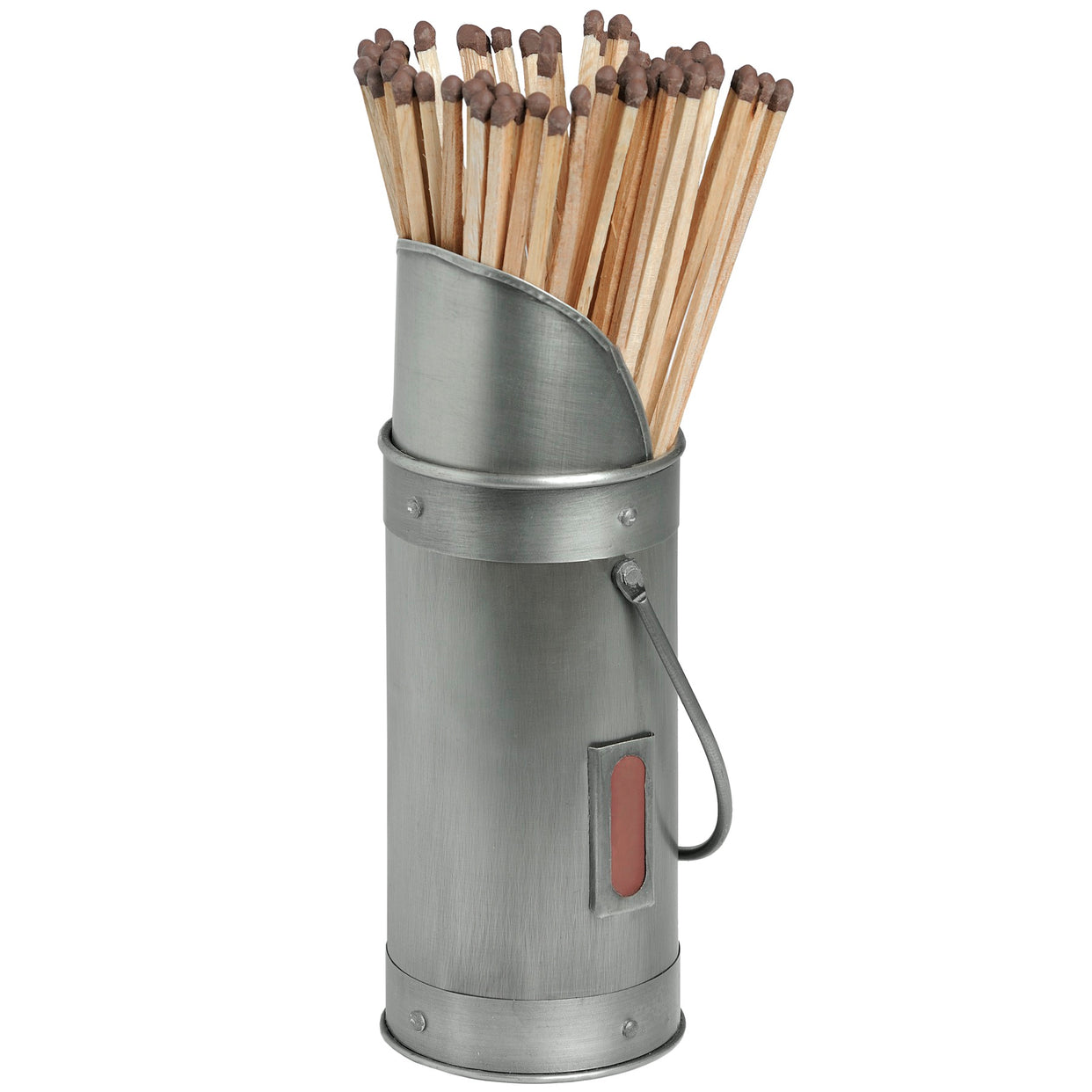 Antique Pewter Wooden Matchstick Holder With 60 Matches For Hill Interiors - HIL-14498