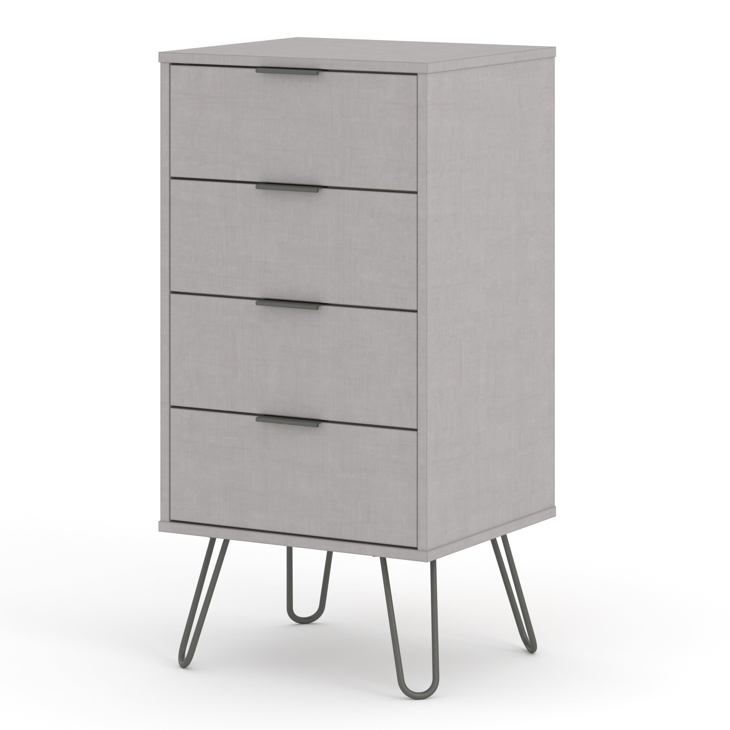Augusta Grey 4 Drawer Narrow Chest Of Drawers For Core Products - Agg517