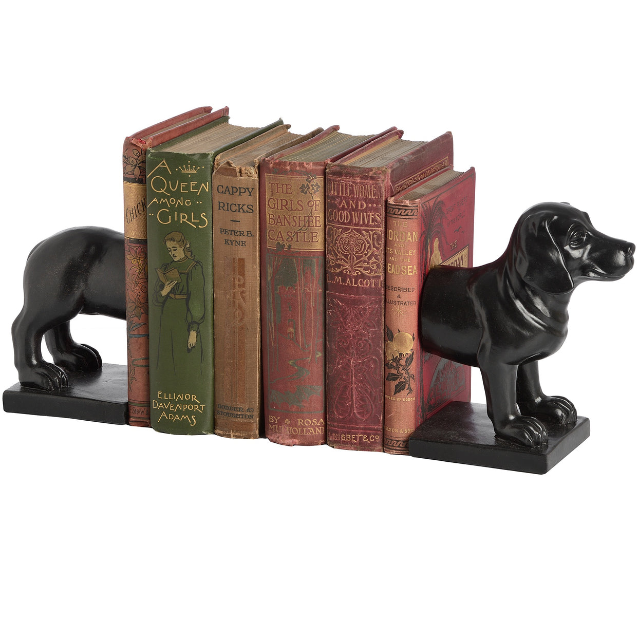 Resin Dog Book Ends Black For Hill Interiors - HIL-16478