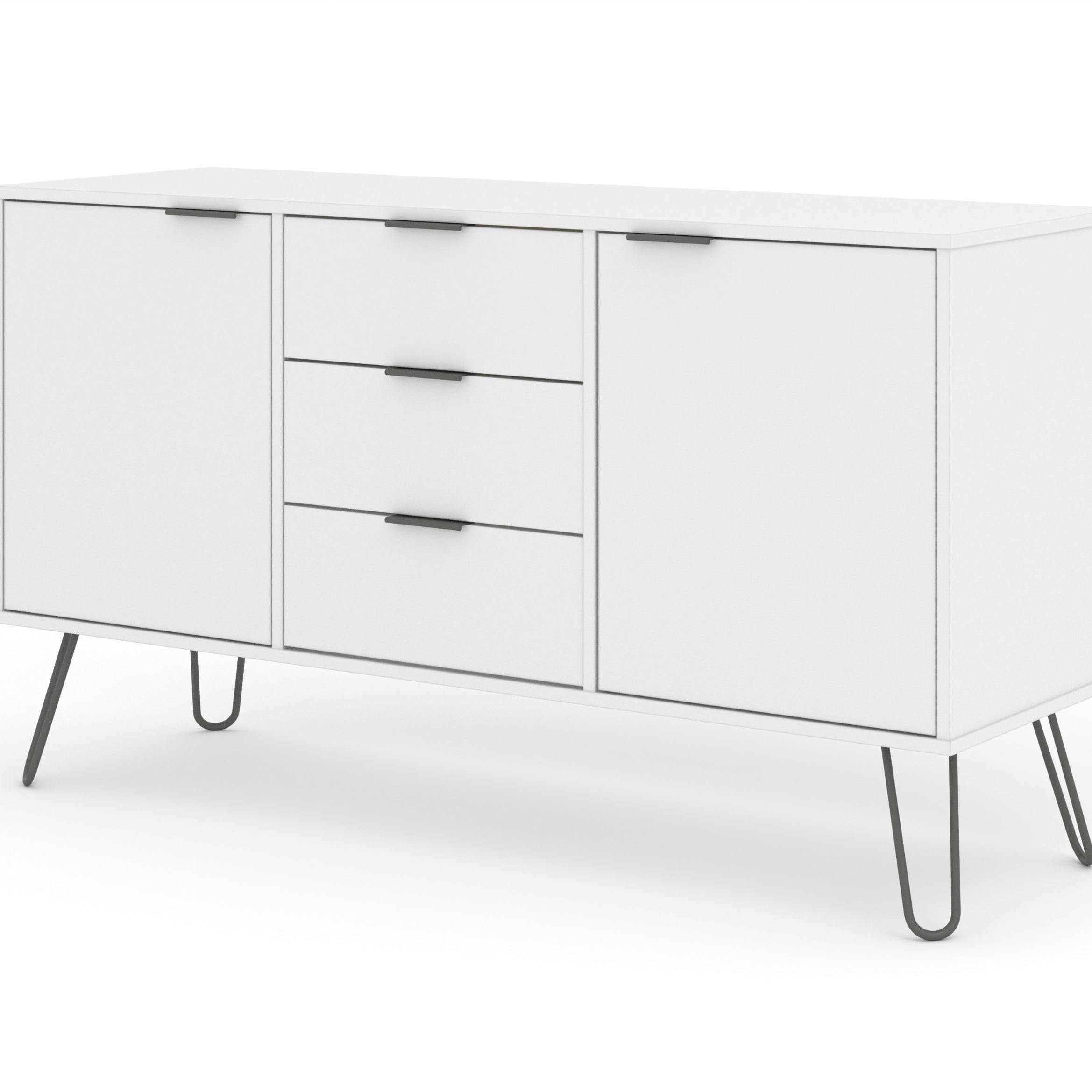 Augusta White Medium Sideboard With 2 Doors, 3 Drawers  For Core Products - Agw916