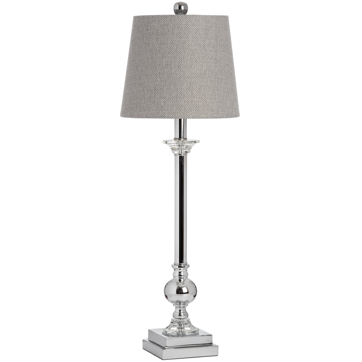 Milan Chrome Glass Table Lamp Silver For Hill Interiors - HIL-17590