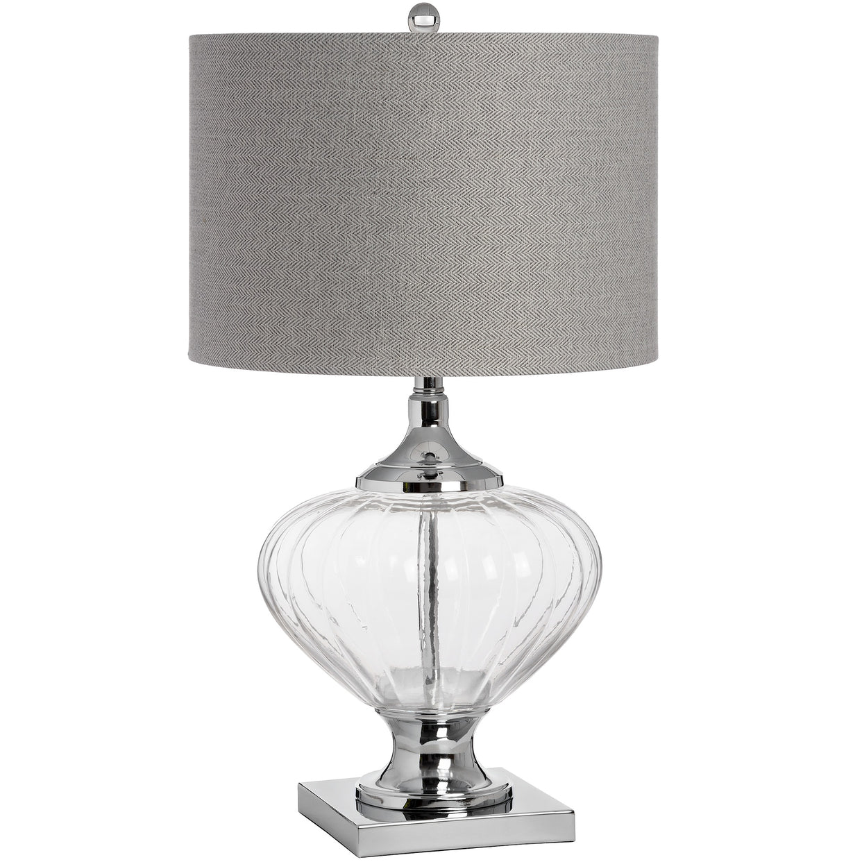 Verona Glass Table Lamp - Silver For Hill Interiors - HIL-17592