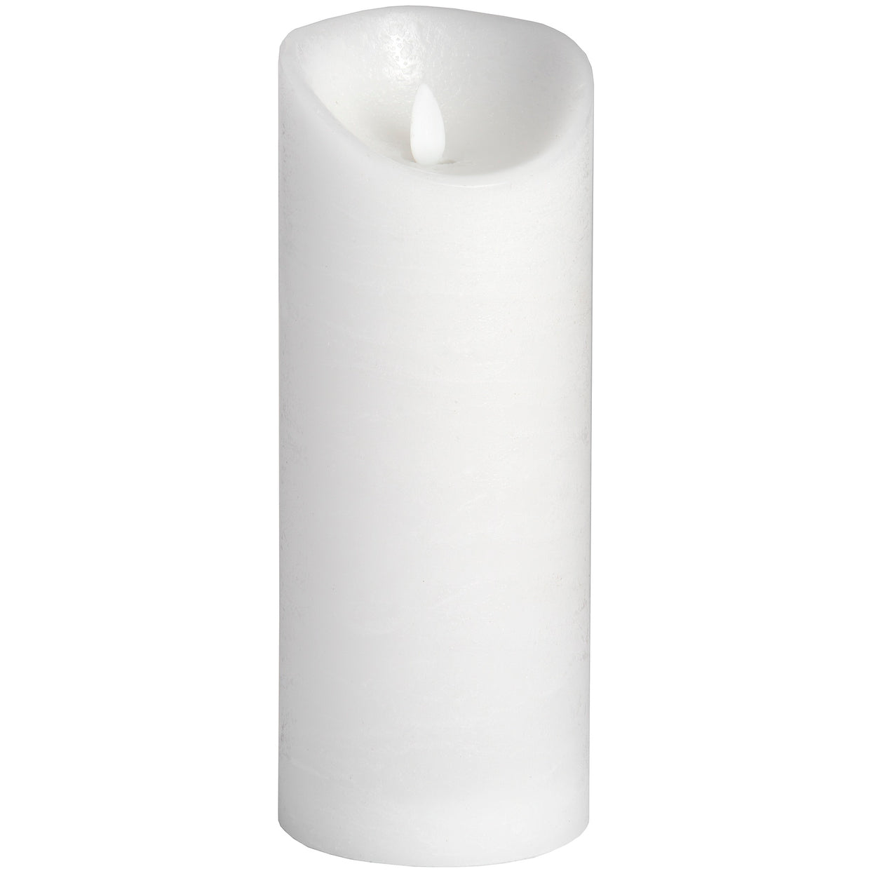 Luxe Flickering Flame Led Wax Candle - 3.5 X9 - White For Hill Interiors - HIL-18089