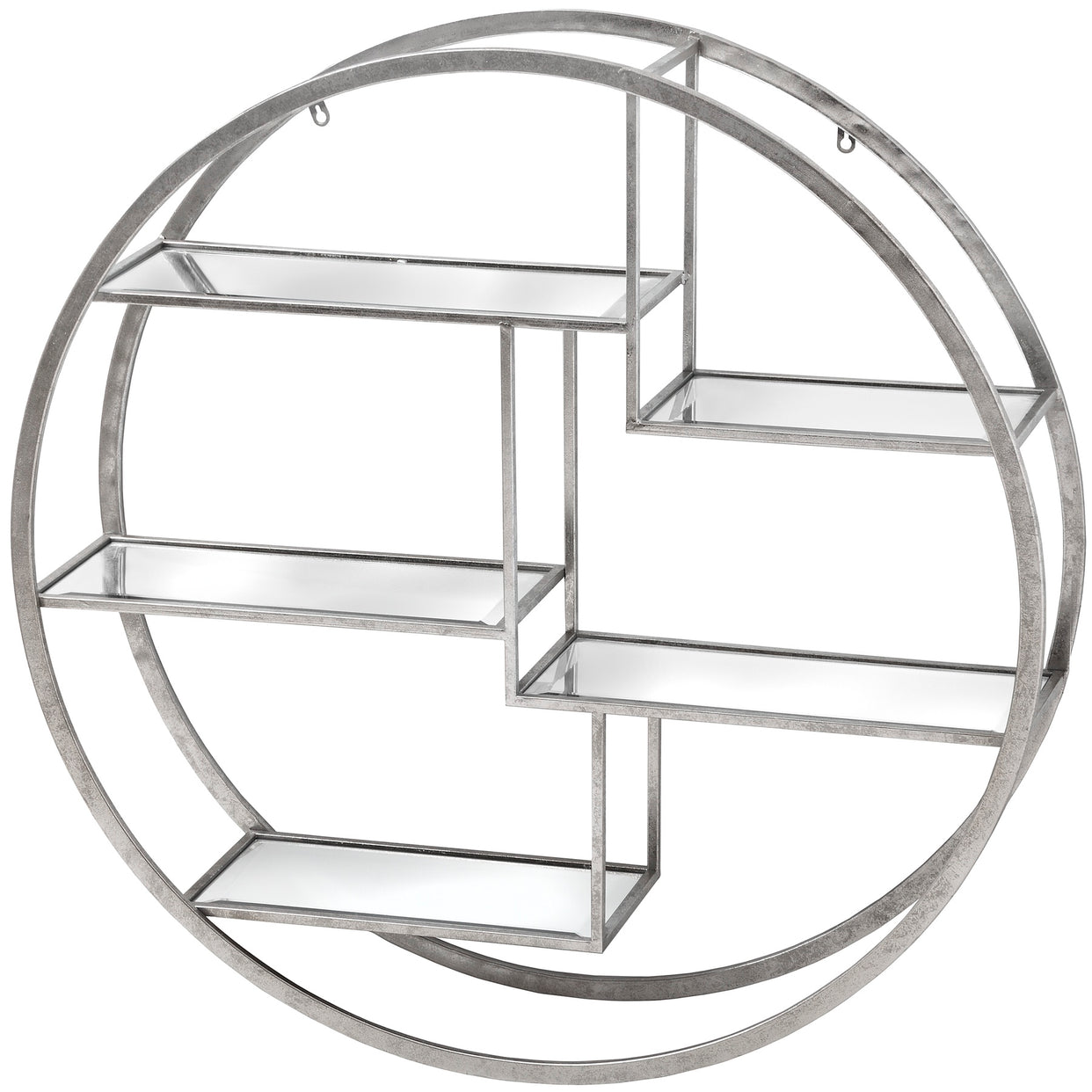 Large Circular Wall Hanging Multi Shelf Unit - Silver For Hill Interiors - HIL-18772