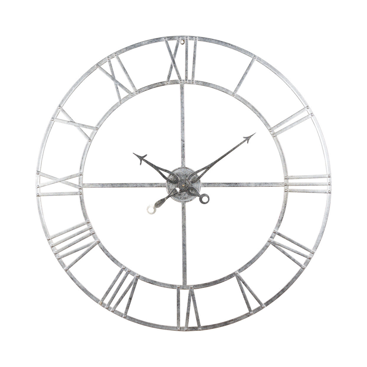 Large Foil Skeleton Metal Wall Clock - Silver For Hill Interiors - HIL-18896