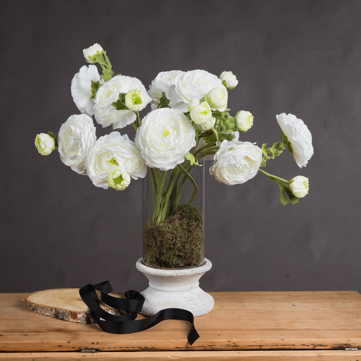 Single Stem White Ranunculous Spray For Hill Interiors - HIL-18941