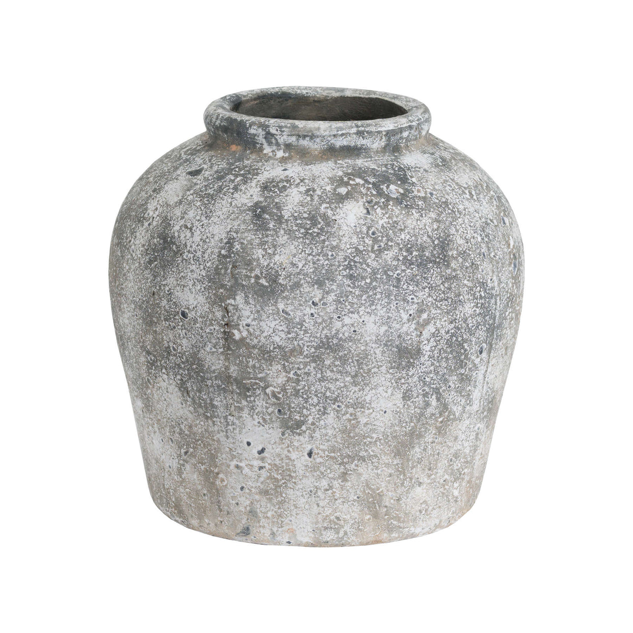Ceramic Vase Aged Stone - Silver For Hill Interiors - HIL-19417