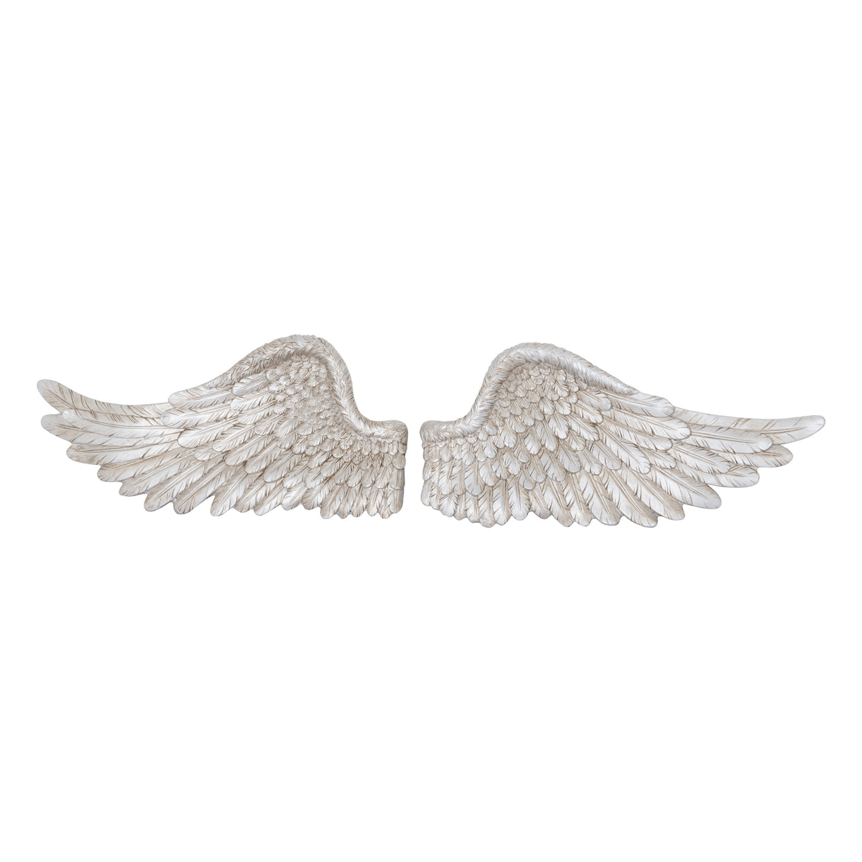 Antique Horizontal Resin Angel Wings - Silver For Hill Interiors - HIL-19598