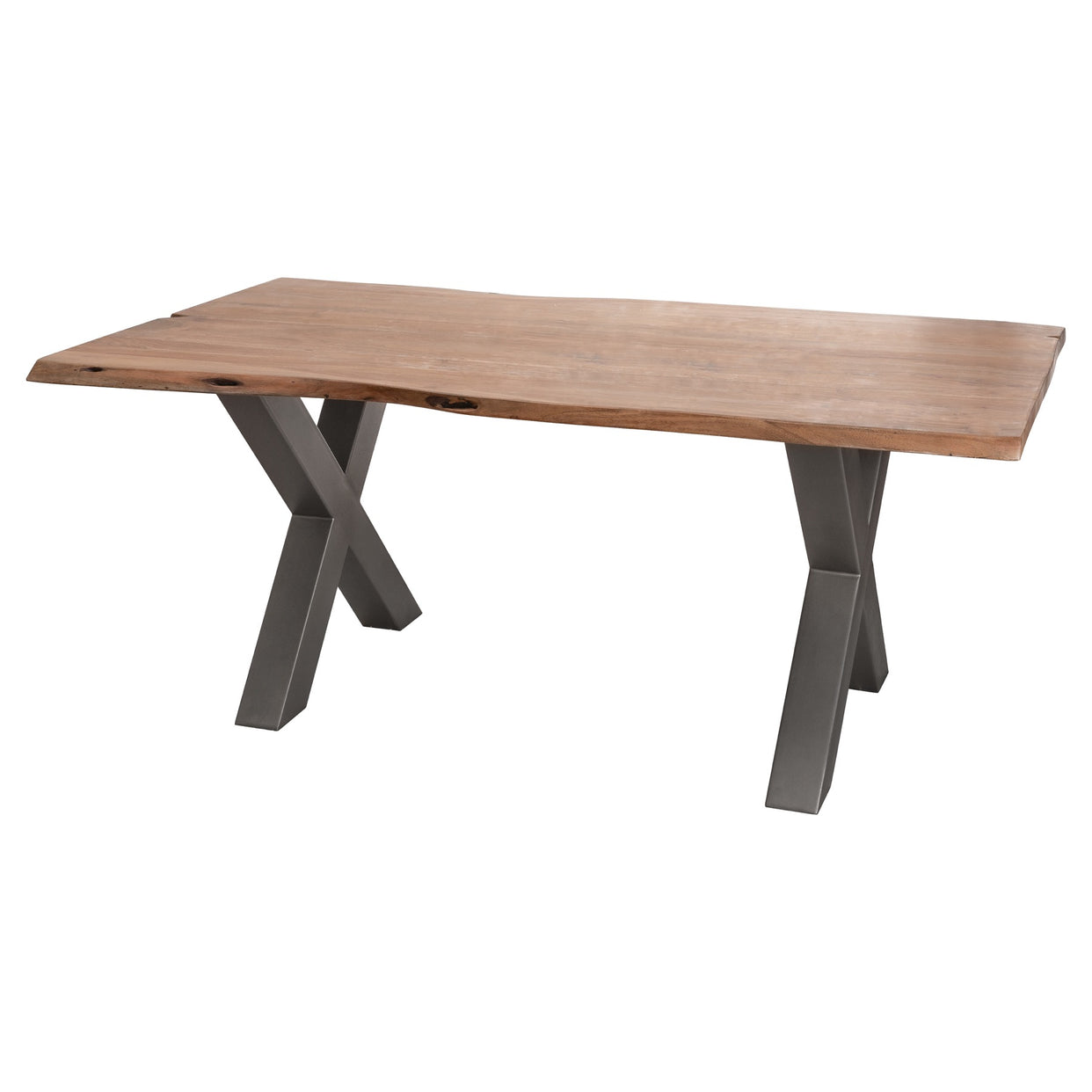 Live Edge Wood And Metal Dining Table For Hill Interiors - HIL-19743
