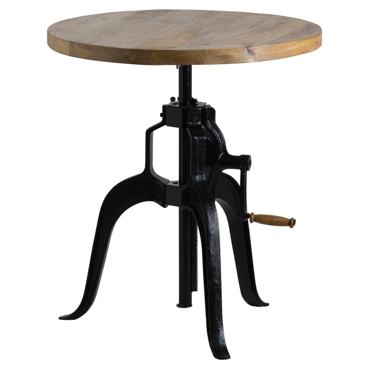 Draftsman Adjustable Wood And Metal Bar Bistro Table For Hill Interiors - HIL-19926
