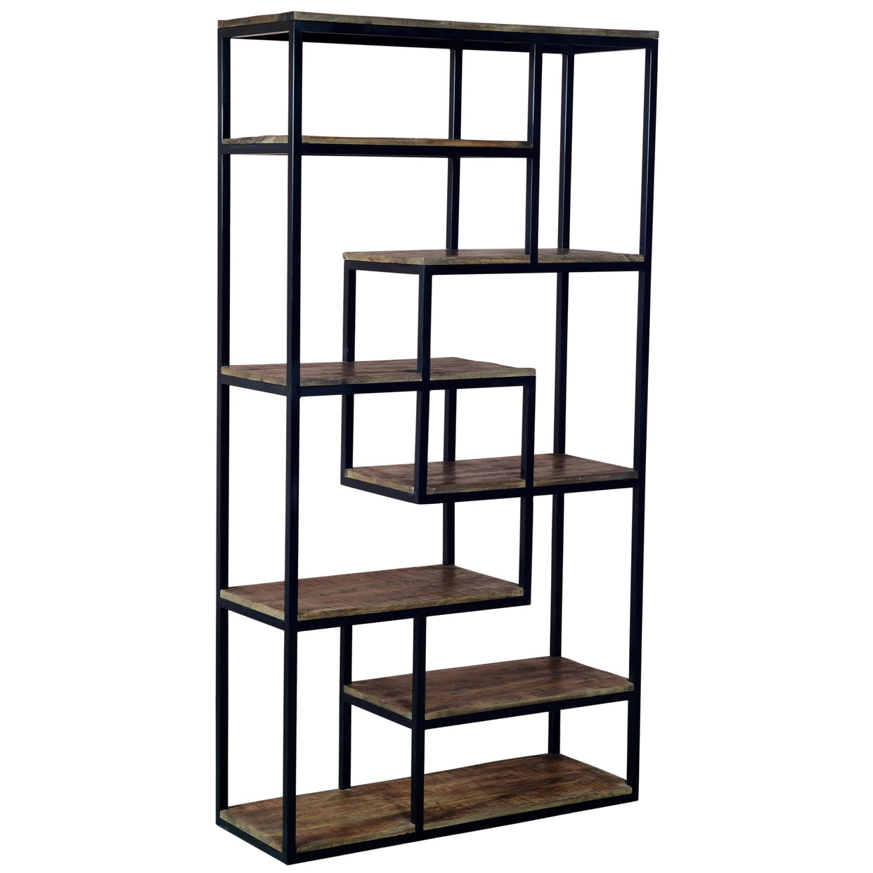Metal Multi Shelf Industrial Style Shelf Unit - Brown For Hill Interiors - HIL-19987