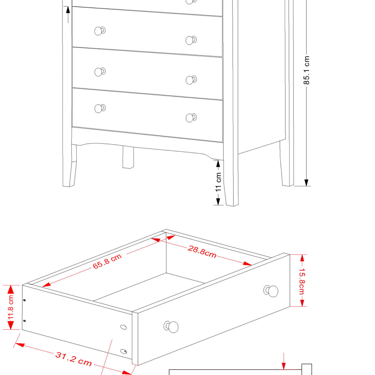 Como Blue 4 Drawer Chest For Core Products - Cmb514