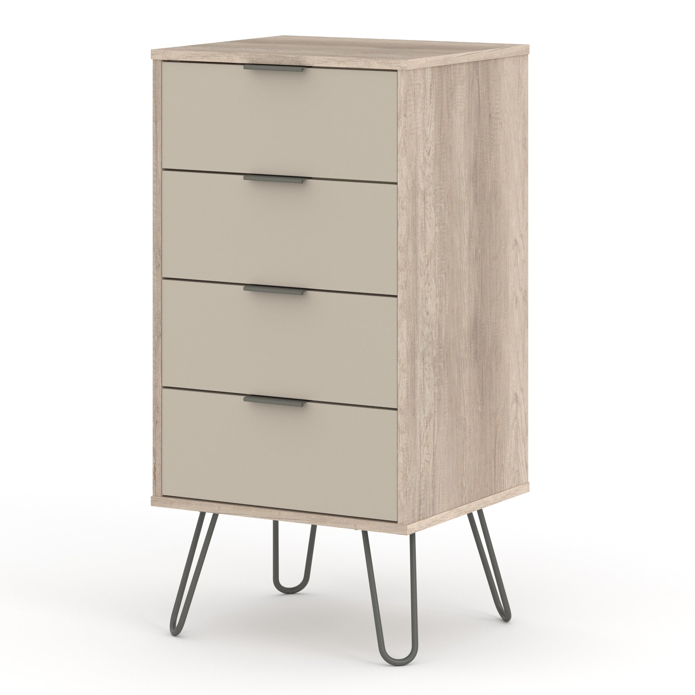 Augusta Driftwood 4 Drawer Narrow Chest Of Drawers For Core Products - Agd517