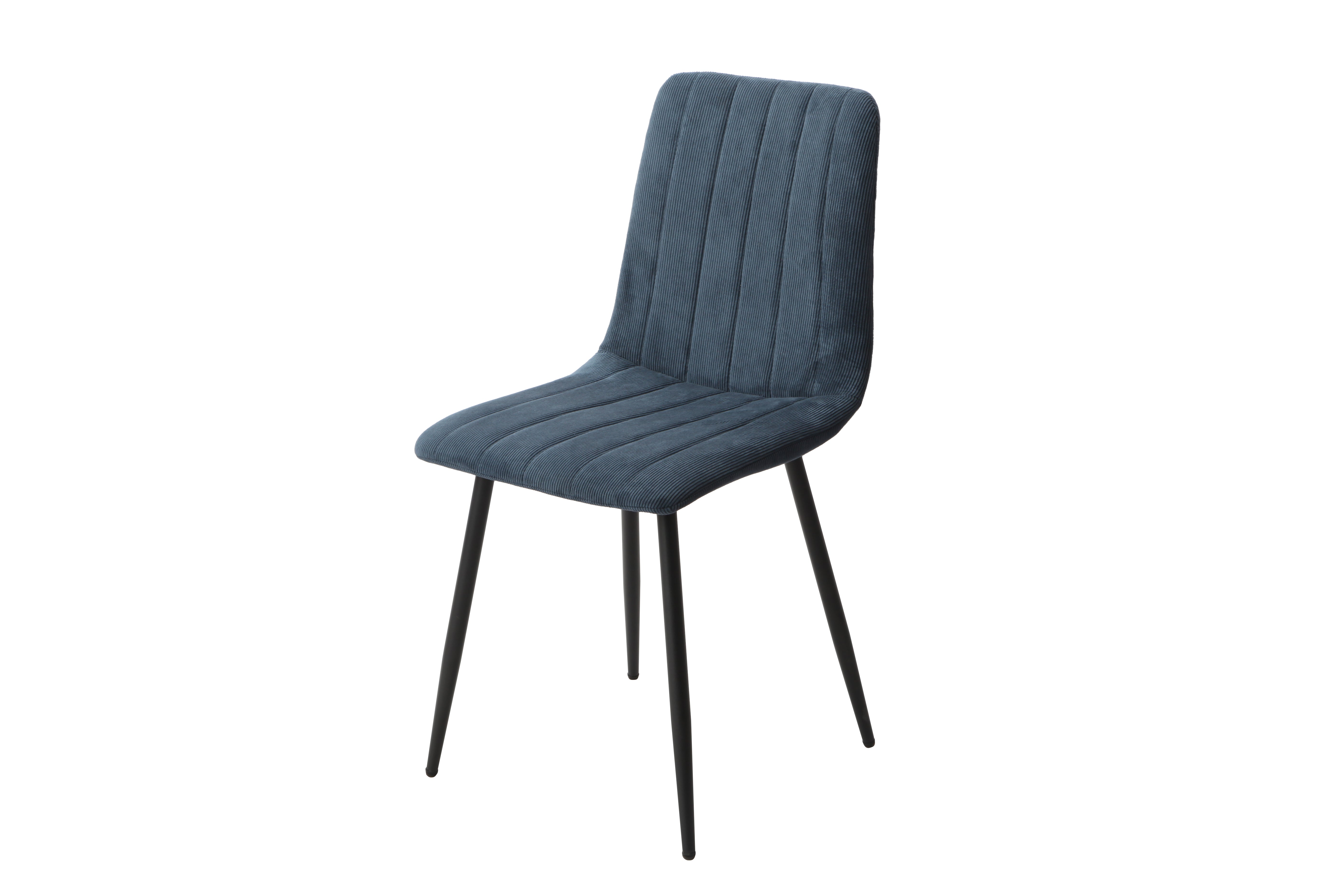 Aspen Straight Stitch Blue Cord Dining Chair, Black Tapered Legs (Pair) For Core Products - Asch16-Bcf