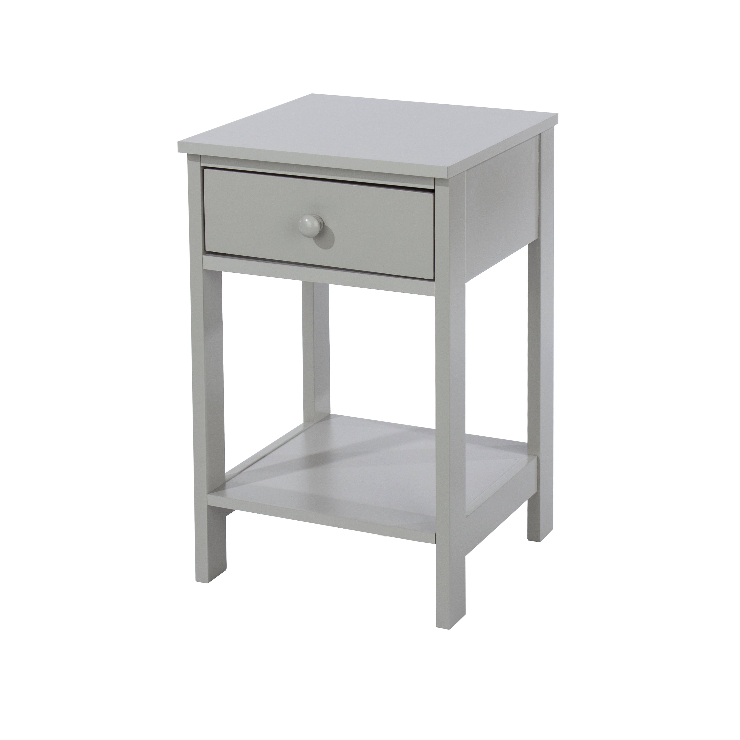 Options Grey Shaker, 1 Drawer Petite Bedside Cabinet For Core Products - Bsg409