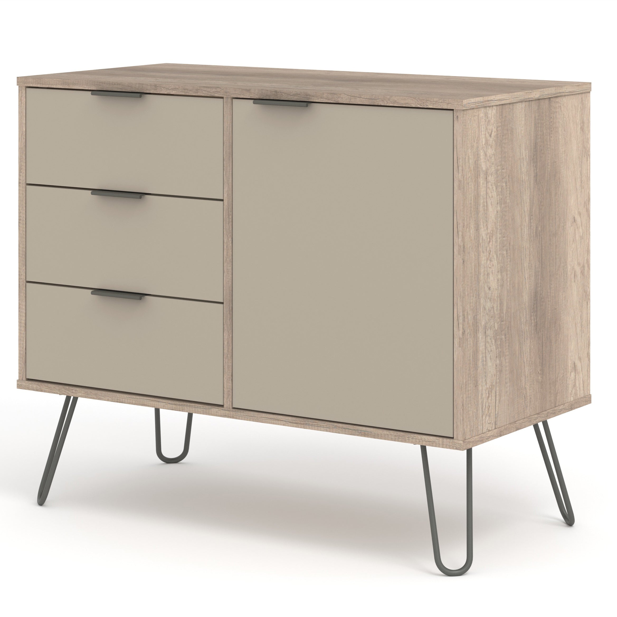 Augusta Driftwood Small Sideboard With 1 Doors, 3 Drawers For Core Products - Agd915