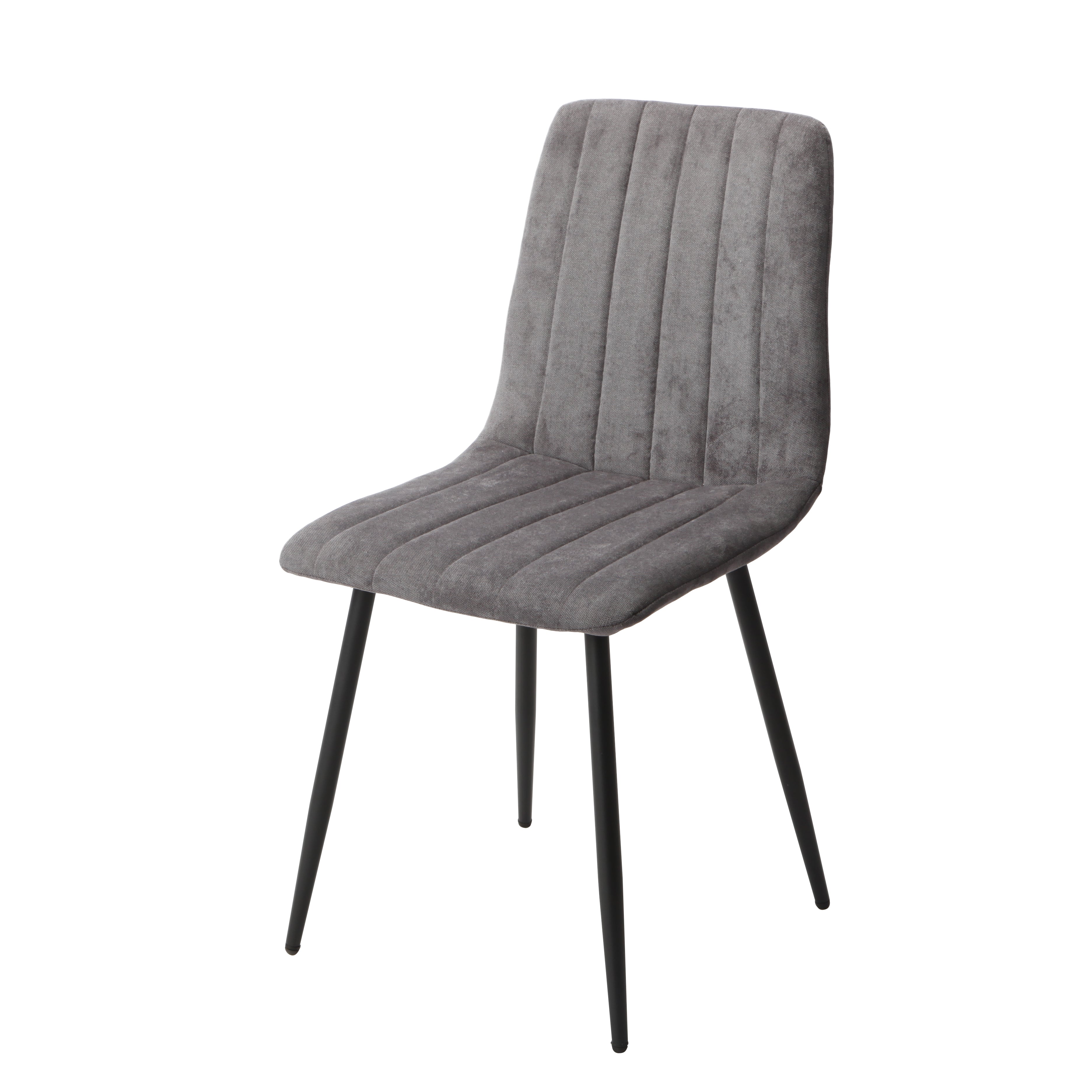 Aspen Straight Stitch Grey Dining Chair, Black Tapered Legs (Pair) For Core Products - Asch16-Gf