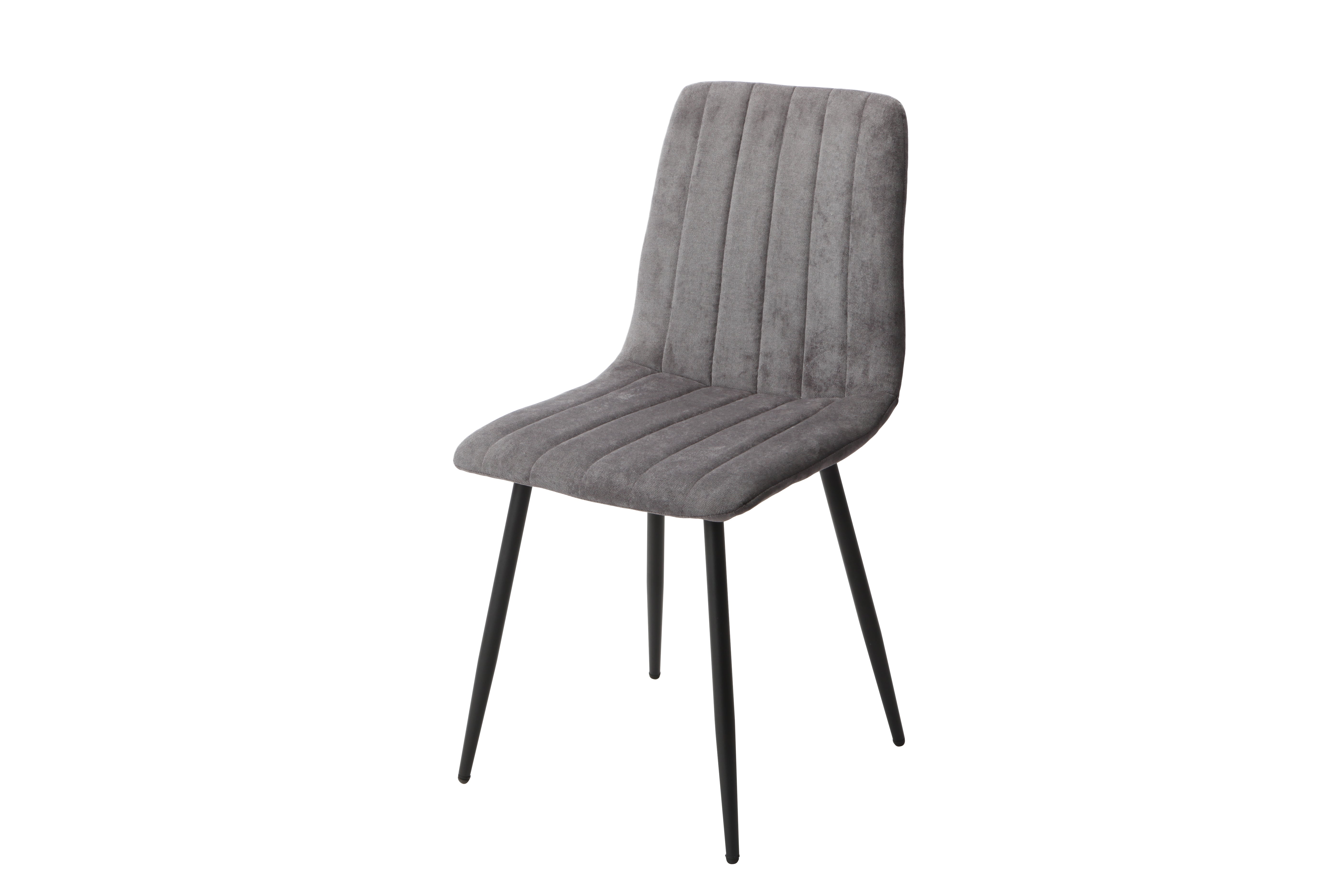 Aspen Straight Stitch Grey Dining Chair, Black Tapered Legs (Pair) For Core Products - Asch16-Gf