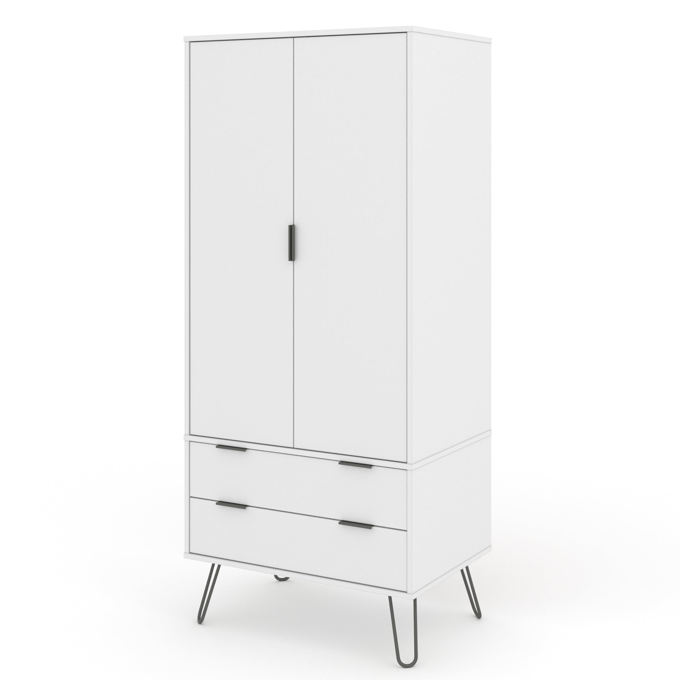 Augusta White 2 Door, 2 Drawer Wardrobe For Core Products - Agw582